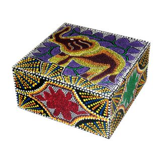 inch Dot Elephant Design Aboriginal Box (Indonesia)  