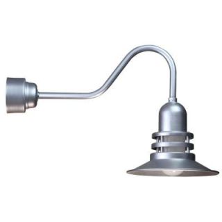Illumine 1 Light Outdoor Galvanized Angled Arm Orbitor Shade Wall Sconce with Frosted Glass CLI 278