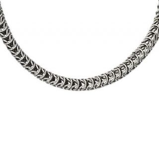 Stainless Steel 22 Fancy Square Spiga Chain Necklace —