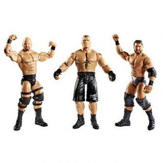 WWE Figure 3 Pack Stone Cold Steve Austin Brock Lesnar & Curtis Axel