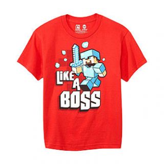Minecraft Boys T Shirt   Like a Boss   Clothing, Shoes & Jewelry