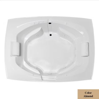 Laurel Mountain Bedford 2 Person Almond Acrylic Oval in Rectangle Whirlpool Tub (Common: 62 in x 82 in; Actual: 24.5 in x 64 in x 81 in)