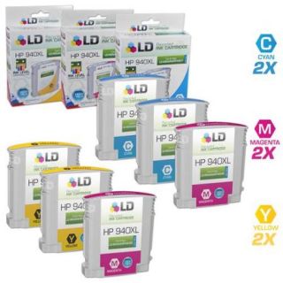 LD Remanufactured Replacements for Hewlett Packard HP 940XL / HP 940 Set of 6 High Yield Inkjet Cartridges