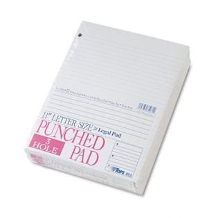 TOPS Three Hole Punched Pad Legal Rule 8 1/2 x 11 White 50 Sheet Pads