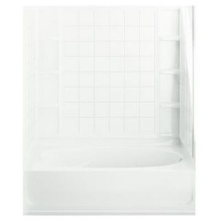 STERLING Ensemble 36 in. x 60 in. x 74 1/4 in. Bath and Shower Kit with Right Hand Drain in White 71100122 0