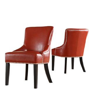 Oxford Creek  Casa Nail head Dining Chairs in Red (Set of 2)