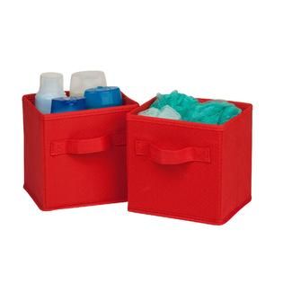 Honey Can Do 6pk Mini Non woven foldable cube  red   Home   Storage