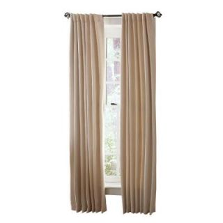 Martha Stewart Living Heavy Cream Faux Silk Room Darkening Back Tab Curtain (Price Varies by Size) 1617901