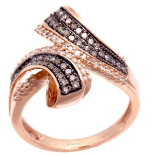 10k Rose Gold 3/5ct TDW Champagne and Brown Diamond Ring (H I, SI1 SI2