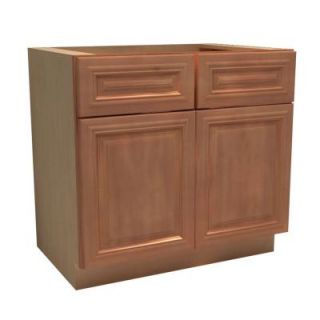 Home Decorators Collection 36x34.5x24 in. Dartmouth Sink Base with 2 Doors and 2 False Drawer Fronts in Cinnamon SB36 DCN