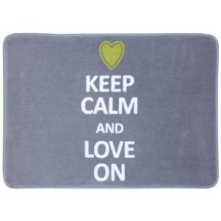 Mohawk Home Keep Calm and Love on Gray 17 in. x 24 in. Bath Rug 062843