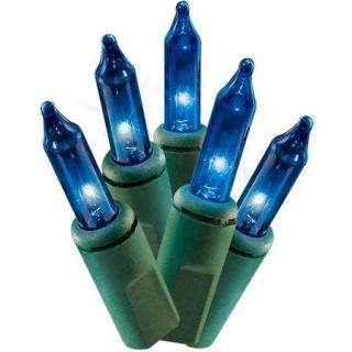 Holiday Time Blue Mini Green Wire Christmas Lights, 300 Count