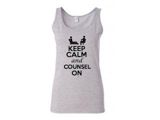 Junior Keep Calm And Counsel On Graphic Sleeveless Tank Top
