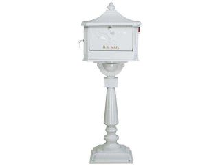Combo Pst Mailbox 18In Cstalu Solar Group Mailbox/Post Combo PED0000W White