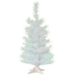 National Tree Company 2Ft Unlit White Iridescent Tinsel Tree