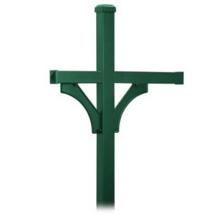 Salsbury Industries Deluxe 2 Sided In Ground Mounted Post for 3 Mailboxes, Green 4873GRN