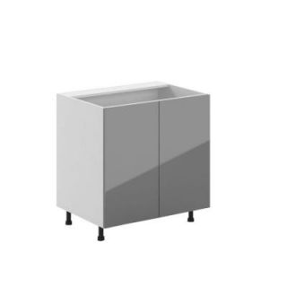 Eurostyle 33x34.5x24.5 in. Cordoba Full Height Sink Base Cabinet in White Melamine and Door in Gray BS33.W.CORDO