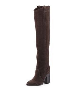 Laurence Dacade Silas Split Calf Western Style Knee Boot, Anthracite