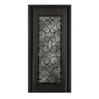 Escon 1 Panel Insulating Core Full Lite Left Hand Inswing Bronze Iron Painted Prehung Entry Door (Common: 39 in x 81 in; Actual: 39 in x 81 in)