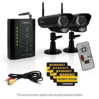 Defender Digital Wireless 4 Channel DVR Security System with Receiver, SD Card Recording and 2 Long Range Night Vision Cameras HDT301 PX013