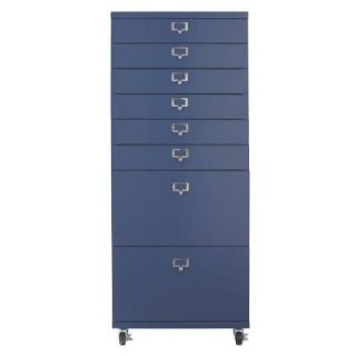 Home Decorators Collection Becker 8 Drawer Metal Cart in Sapphire 7396500310