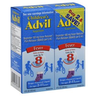Advil  Childrens Fever, 100 mg, Suspension, Grape Flavored Liquid, 2