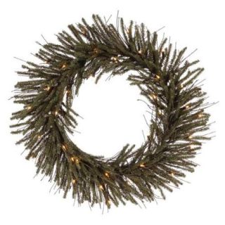 30" Pre Lit Vienna Twig Artificial Christmas Wreath   Clear Lights