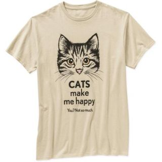 Cats Make Me Happy Mens Graphic Tee