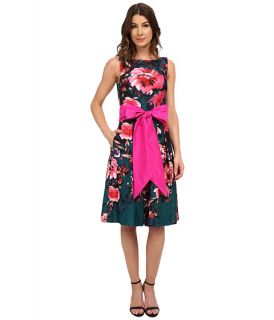 Eliza J Sleevless Fit and Flare with Center Pleat Print