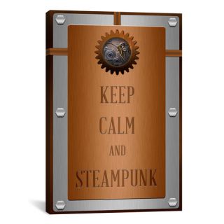 Keep Calm and Steampunk Textual Art on Canvas