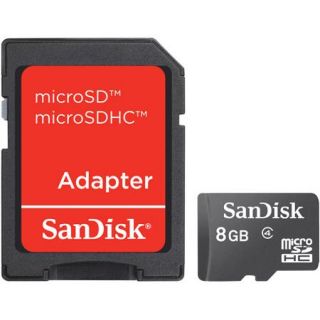 SanDisk 8GB MicroSDHC Card w/ Full Size Adapter