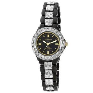 Armitron Ladies Black Bracelet with Crystal Accents with Black Dial