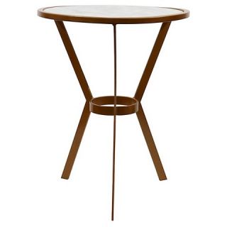 Metal Table with Marble Top Matte Gold Finish (20H)