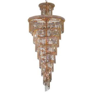 Elegant Lighting 32 Light Gold Chandelier with Clear Crystal EL1800SR36G/RC