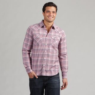 191 Unlimited Mens Pink Plaid Shirt   Shopping   Big