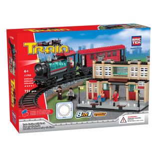 Brictek Train Station with Track 8 in 1   Toys & Games   Blocks