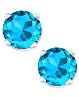 Blue Topaz Stud Earrings in 14k White Gold (1 ct. t.w.)   Necklaces