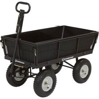 Strongway Dump Cart — 1,200-Lb. Capacity, 5 Cu. Ft.  Hand Pull   Towable Wagons