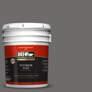 BEHR Premium Plus 5 gal. #780F 6 Dark Granite Flat Exterior Paint 430005