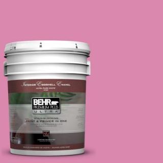 BEHR Premium Plus Ultra 5 gal. #100B 5 Springtime Bloom Eggshell Enamel Interior Paint 275405
