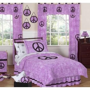 Sweet Jojo Designs  Peace Purple Collection Laundry Hamper