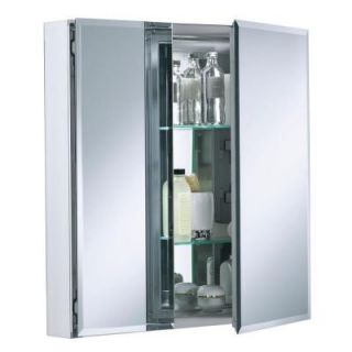KOHLER Double Door 25 in. W x 26 in. H x 5 in. D Aluminum Cabinet with Square Mirrored Door in Silver K CB CLC2526FS