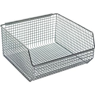 Quantum Wire Mesh Hanging/Stacking Bins —  11in.W x 10 3/4in.D x 5in.H, Pack of 10, Model# QMB535C  Wire Bins