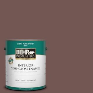 BEHR Premium Plus 1 gal. #180F 6 Brown Ridge Zero VOC Semi Gloss Enamel Interior Paint 330001