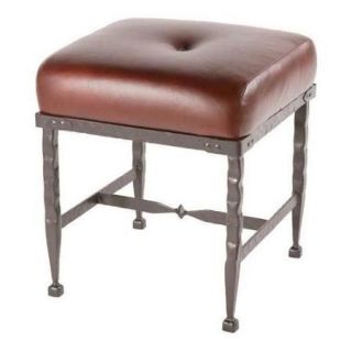 Forest Hill Foot Stool (Std. Faux Leather in Emu Wheat, Natural Black)