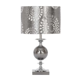 Steel Grey Metal and Glass Table Lamp   15899671  