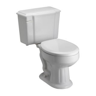 Barclay Vicki White 1.6 GPF (6.06 LPF) 12 in Rough In Round 2 Piece Standard Height Toilet