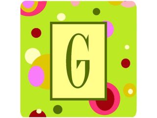 Set of 4 Monogram   Green Foam Coasters Initial Letter G