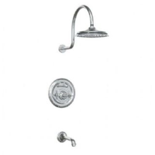JADO Savina Single Handle Tub and Shower Faucet in Polished Chrome with Cross Handle 845.400.100