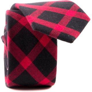 Southern Gents Mens Reed Red and Black Gingham Slim Tie   16948689